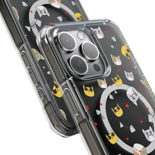 Clear Magnetic Phone Case — Cute Cat Emoji Pattern