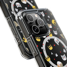 Clear Magnetic Phone Case — Cute Cat Emoji Pattern