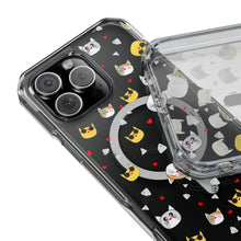 Clear Magnetic Phone Case — Cute Cat Emoji Pattern