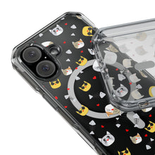 Clear Magnetic Phone Case — Cute Cat Emoji Pattern