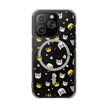 Clear Magnetic Phone Case — Cute Cat Emoji Pattern