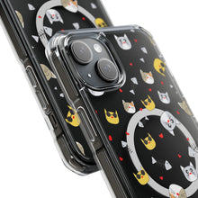 Clear Magnetic Phone Case — Cute Cat Emoji Pattern