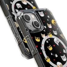 Clear Magnetic Phone Case — Cute Cat Emoji Pattern