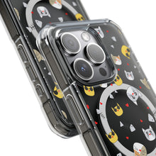 Clear Magnetic Phone Case — Cute Cat Emoji Pattern