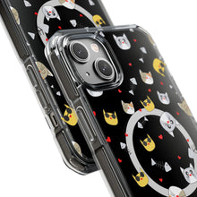 Clear Magnetic Phone Case — Cute Cat Emoji Pattern