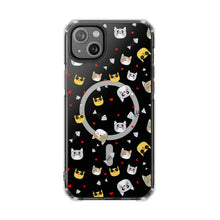 Clear Magnetic Phone Case — Cute Cat Emoji Pattern