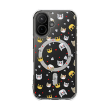 Clear Magnetic Phone Case — Cute Cat Emoji Pattern