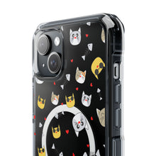 Clear Magnetic Phone Case — Cute Cat Emoji Pattern