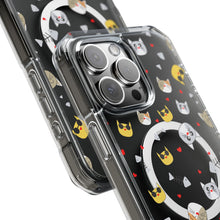 Clear Magnetic Phone Case — Cute Cat Emoji Pattern