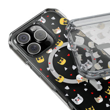 Clear Magnetic Phone Case — Cute Cat Emoji Pattern