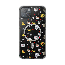 Clear Magnetic Phone Case — Cute Cat Emoji Pattern