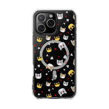 Clear Magnetic Phone Case — Cute Cat Emoji Pattern