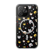 Clear Magnetic Phone Case — Cute Cat Emoji Pattern
