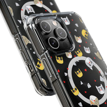 Clear Magnetic Phone Case — Cute Cat Emoji Pattern