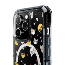 Clear Magnetic Phone Case — Cute Cat Emoji Pattern