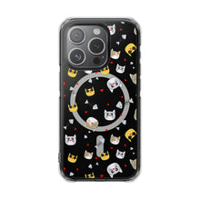 Clear Magnetic Phone Case — Cute Cat Emoji Pattern