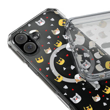 Clear Magnetic Phone Case — Cute Cat Emoji Pattern