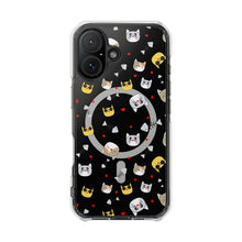 Clear Magnetic Phone Case — Cute Cat Emoji Pattern