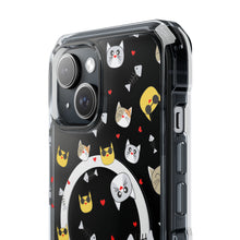 Clear Magnetic Phone Case — Cute Cat Emoji Pattern