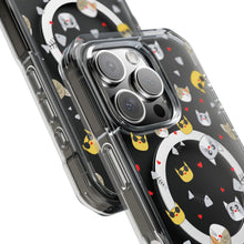 Clear Magnetic Phone Case — Cute Cat Emoji Pattern