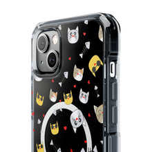 Clear Magnetic Phone Case — Cute Cat Emoji Pattern