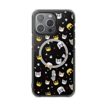 Clear Magnetic Phone Case — Cute Cat Emoji Pattern